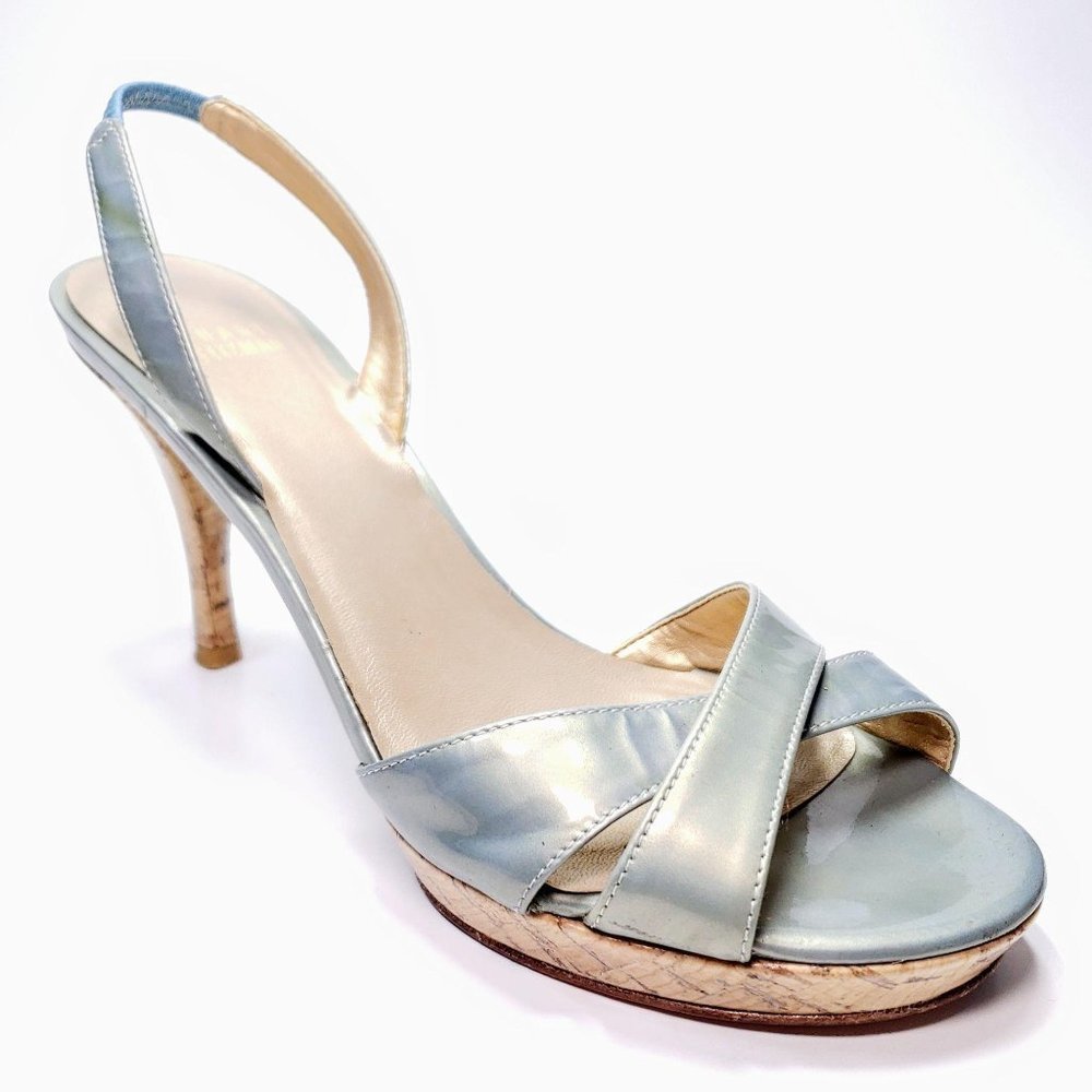Stuart Weitzman Slingback Heel Sandal Sage 7.5
